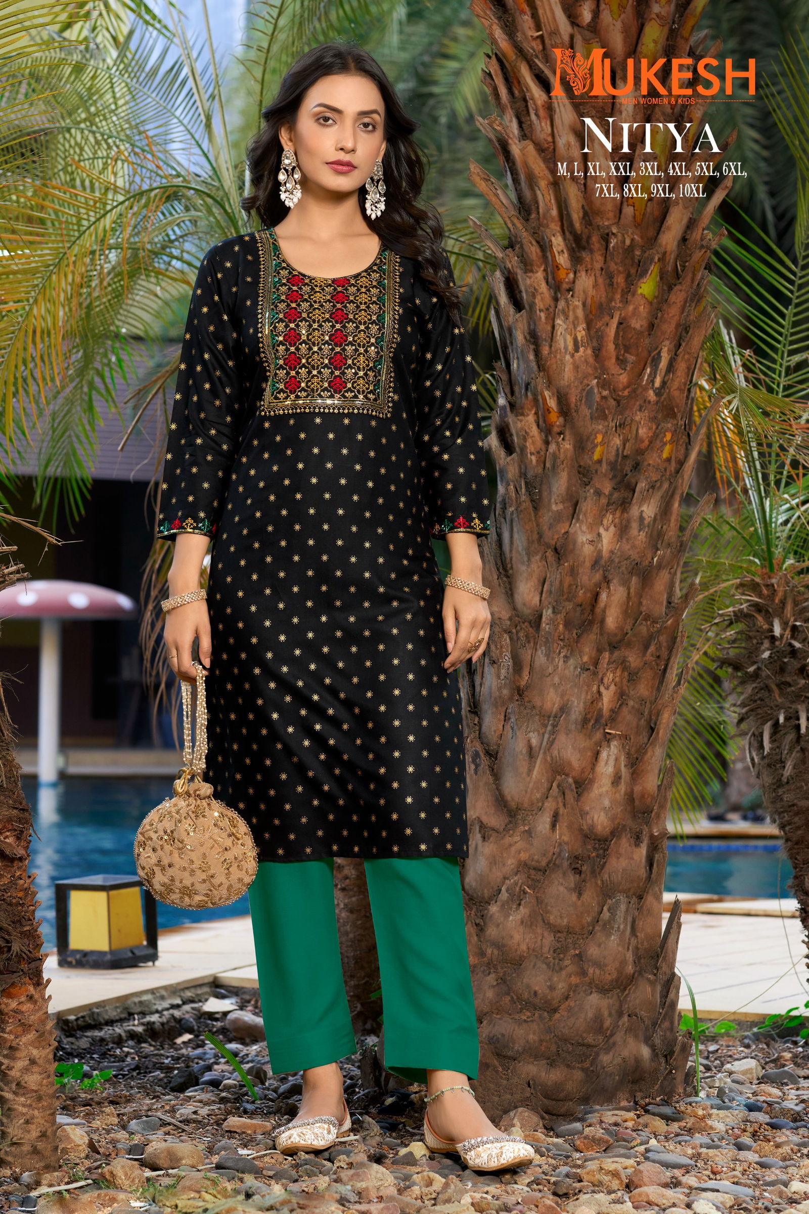 Nitya By Banwery Rayon Embroidery Gold Printed Plus Size Kurtis Wholesale Shop In Surat